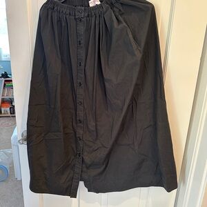 Carolina Herrera Black Pleated Maxi Skirt